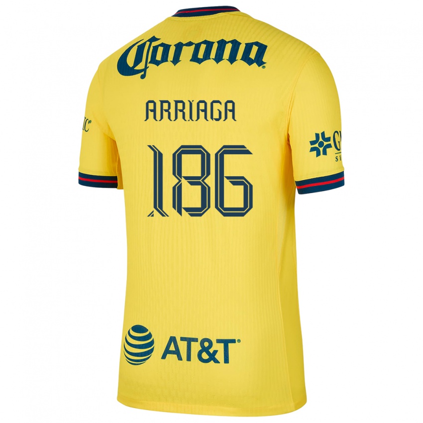 Niño Camiseta Diego Arriaga #186 Amarillo Azul 1ª Equipación 2024/25 La Camisa Argentina