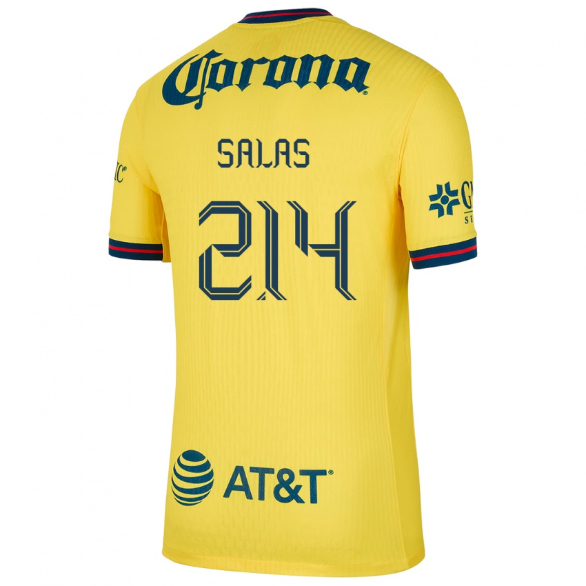 Niño Camiseta Patricio Salas #214 Amarillo Azul 1ª Equipación 2024/25 La Camisa Argentina