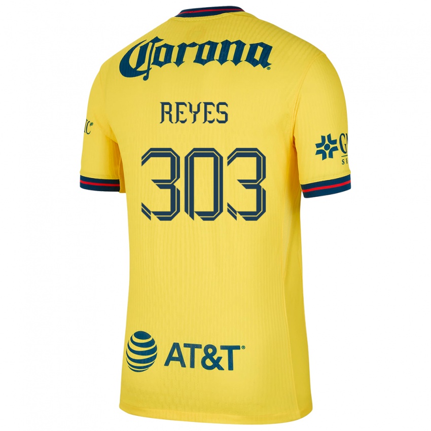 Niño Camiseta Diego Reyes #303 Amarillo Azul 1ª Equipación 2024/25 La Camisa Argentina