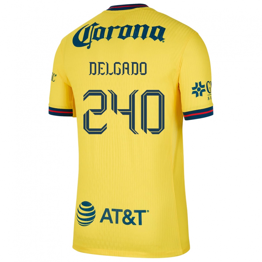 Niño Camiseta Gael Delgado #240 Amarillo Azul 1ª Equipación 2024/25 La Camisa Argentina