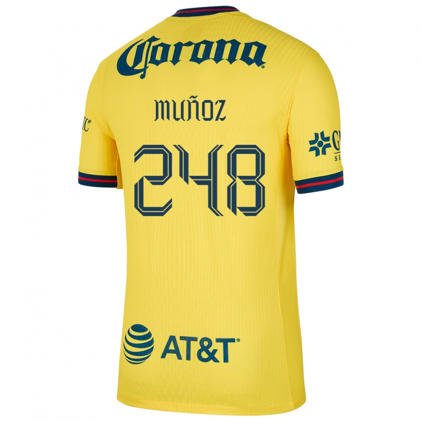 Niño Camiseta Diego Muñoz #248 Amarillo Azul 1ª Equipación 2024/25 La Camisa Argentina