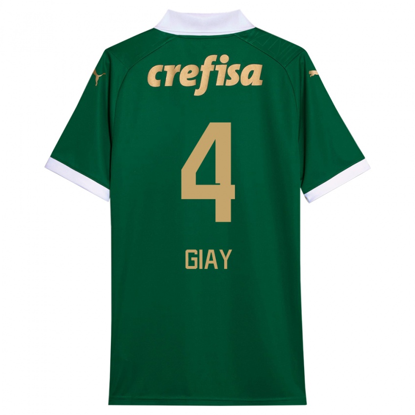 Niño Camiseta Agustín Giay #4 Verde Blanco 1ª Equipación 2024/25 La Camisa Argentina