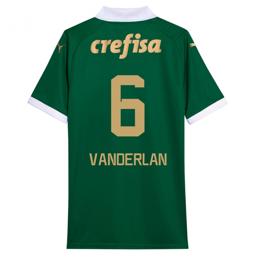 Niño Camiseta Vanderlan #6 Verde Blanco 1ª Equipación 2024/25 La Camisa Argentina