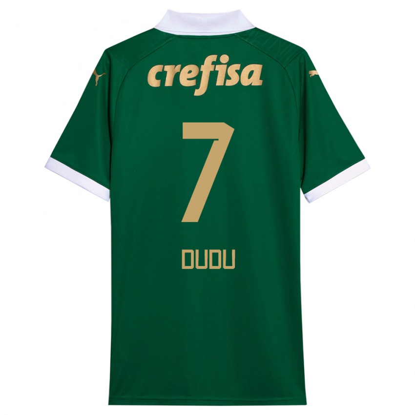 Niño Camiseta Dudu #7 Verde Blanco 1ª Equipación 2024/25 La Camisa Argentina