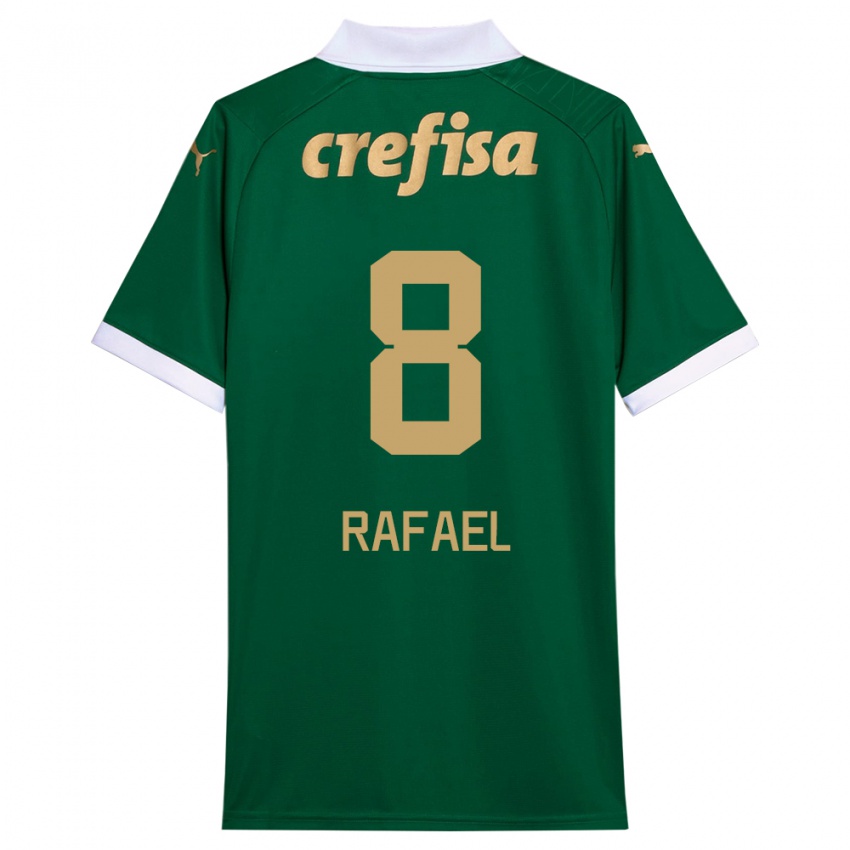 Niño Camiseta Ze Rafael #8 Verde Blanco 1ª Equipación 2024/25 La Camisa Argentina