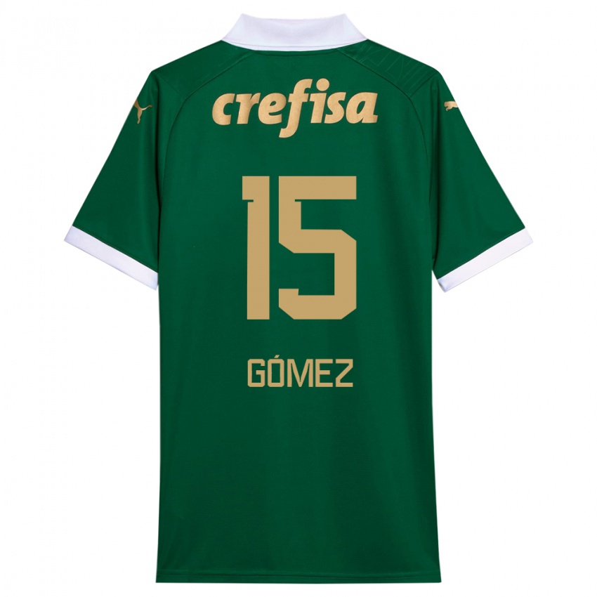 Niño Camiseta Gustavo Gomez #15 Verde Blanco 1ª Equipación 2024/25 La Camisa Argentina