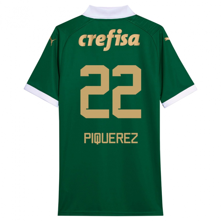 Niño Camiseta Joaquin Piquerez #22 Verde Blanco 1ª Equipación 2024/25 La Camisa Argentina