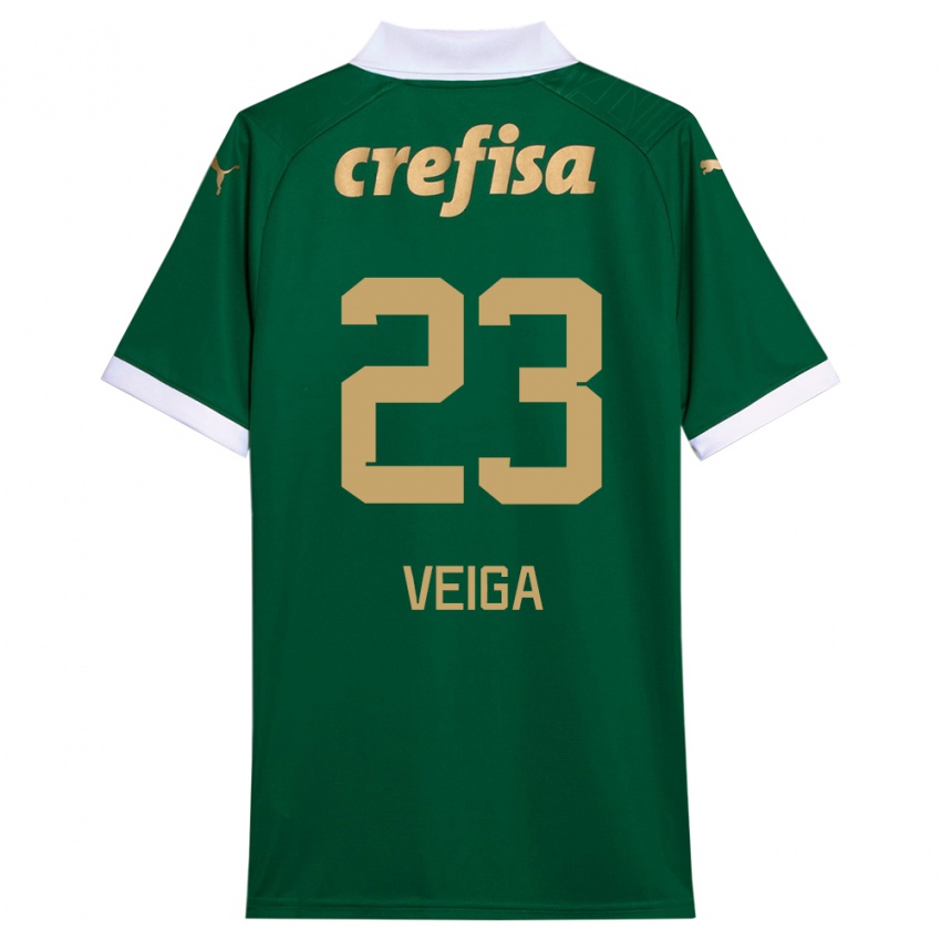 Niño Camiseta Raphael Veiga #23 Verde Blanco 1ª Equipación 2024/25 La Camisa Argentina