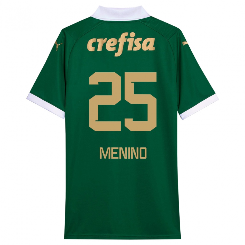 Niño Camiseta Gabriel Menino #25 Verde Blanco 1ª Equipación 2024/25 La Camisa Argentina