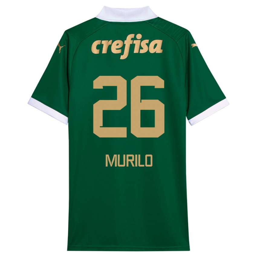 Niño Camiseta Murilo #26 Verde Blanco 1ª Equipación 2024/25 La Camisa Argentina