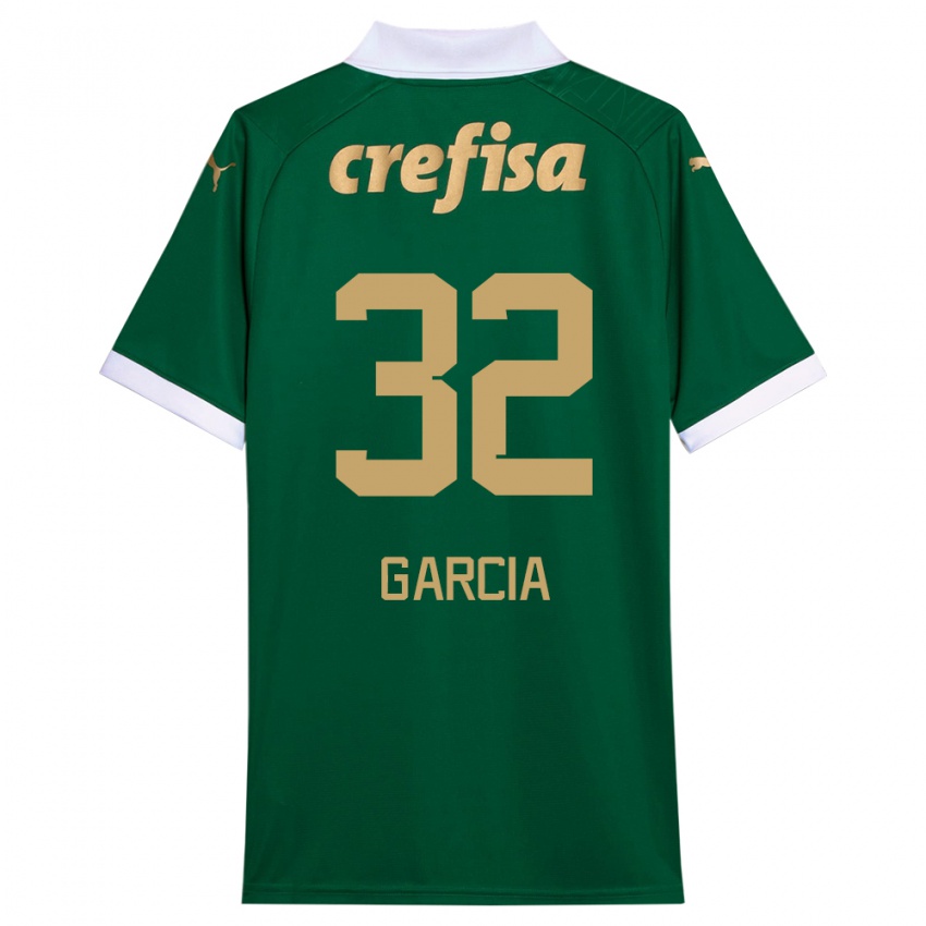 Niño Camiseta Garcia #32 Verde Blanco 1ª Equipación 2024/25 La Camisa Argentina