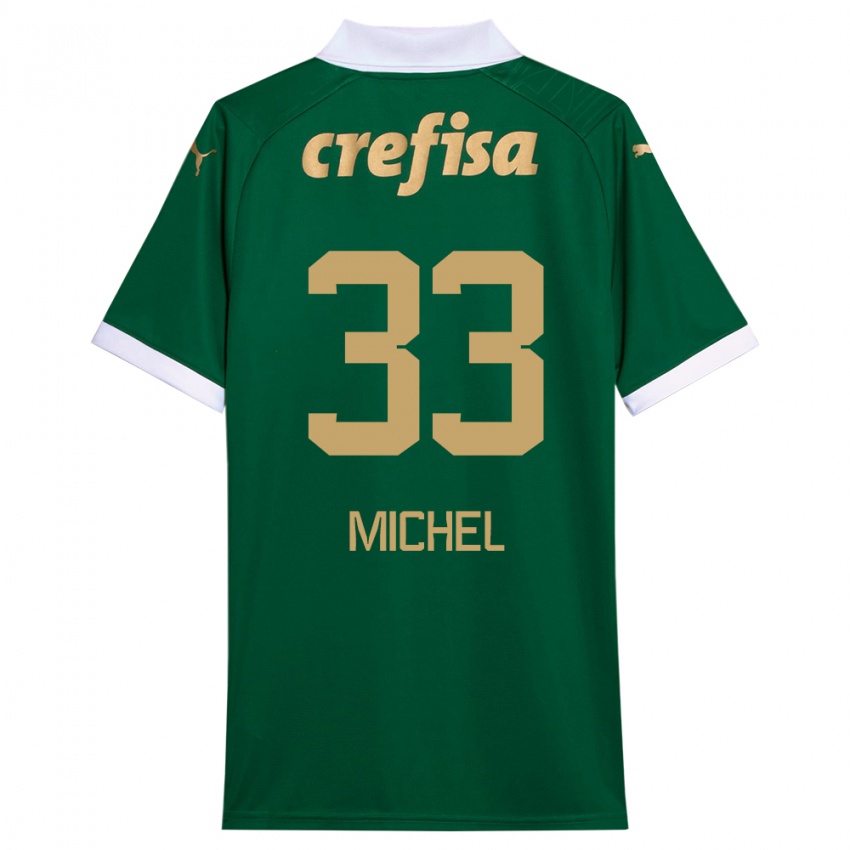 Niño Camiseta Michel #33 Verde Blanco 1ª Equipación 2024/25 La Camisa Argentina