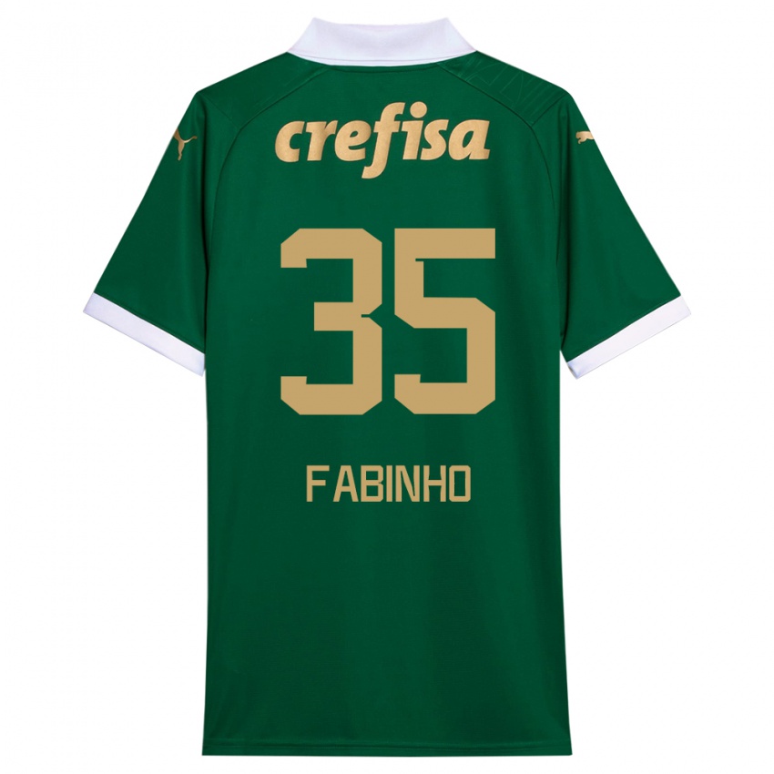 Niño Camiseta Fabinho #35 Verde Blanco 1ª Equipación 2024/25 La Camisa Argentina