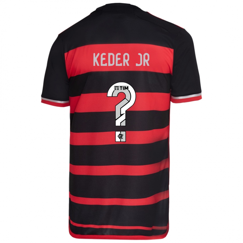 Niño Camiseta Keder Jr #0 Negro Rojo 1ª Equipación 2024/25 La Camisa Argentina