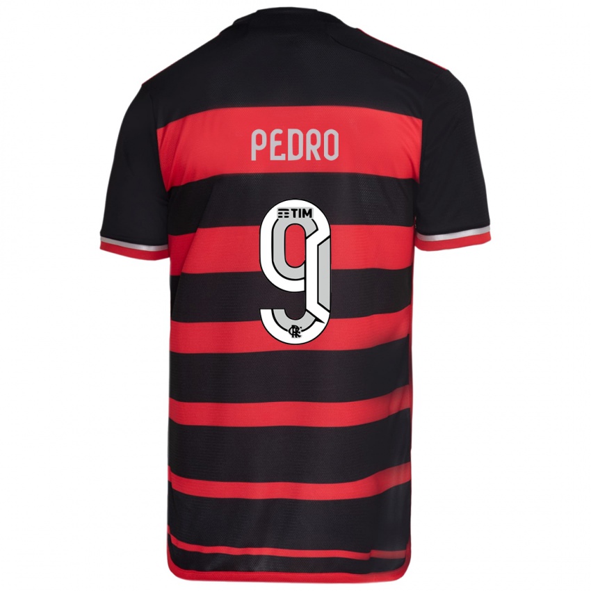 Niño Camiseta Pedro #9 Negro Rojo 1ª Equipación 2024/25 La Camisa Argentina