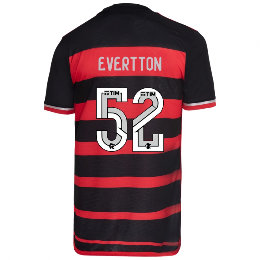 Niño Camiseta Evertton #52 Negro Rojo 1ª Equipación 2024/25 La Camisa Argentina