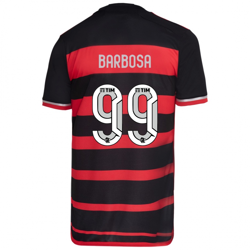 Niño Camiseta Gabriel Barbosa #99 Negro Rojo 1ª Equipación 2024/25 La Camisa Argentina