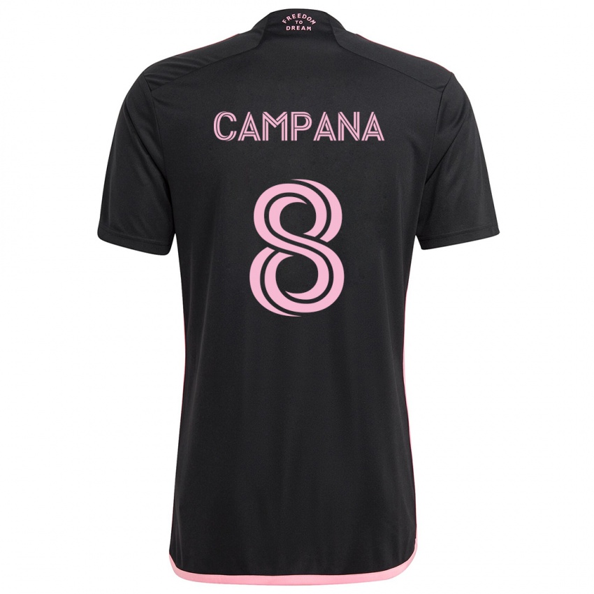 Niño Camiseta Leonardo Campana #8 Negro 2ª Equipación 2024/25 La Camisa Argentina