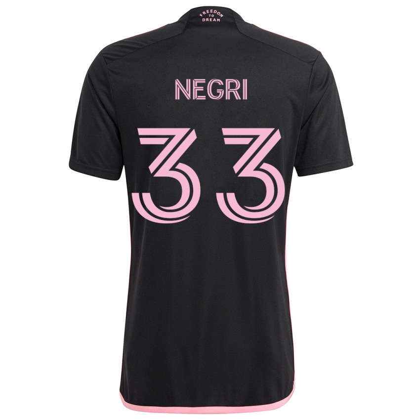 Niño Camiseta Franco Negri #33 Negro 2ª Equipación 2024/25 La Camisa Argentina