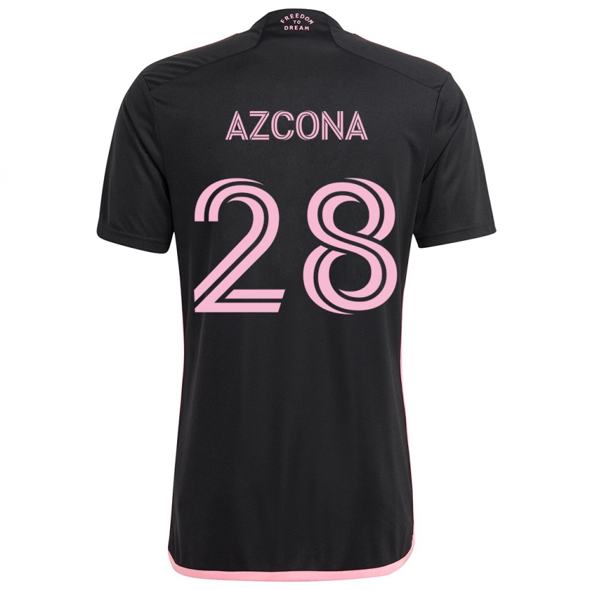 Niño Camiseta Edison Azcona #28 Negro 2ª Equipación 2024/25 La Camisa Argentina