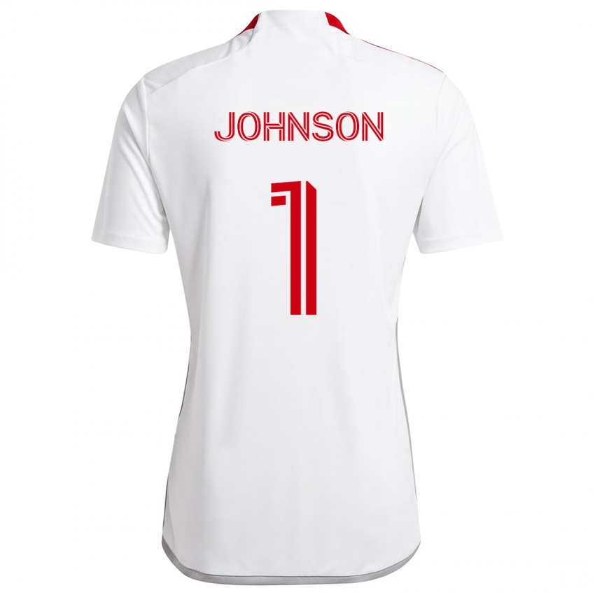 Niño Camiseta Sean Johnson #1 Blanco Rojo 2ª Equipación 2024/25 La Camisa Argentina