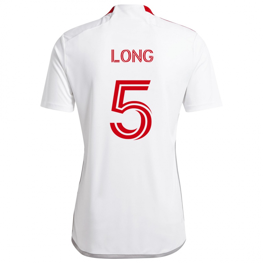 Niño Camiseta Kevin Long #5 Blanco Rojo 2ª Equipación 2024/25 La Camisa Argentina