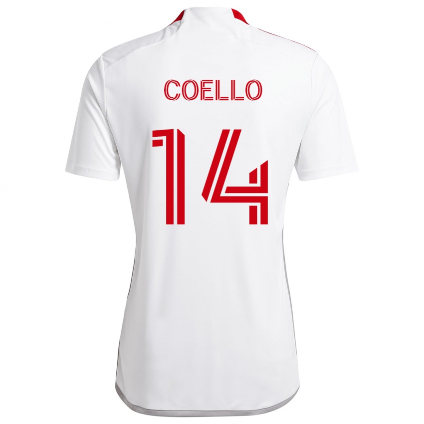 Niño Camiseta Alonso Coello #14 Blanco Rojo 2ª Equipación 2024/25 La Camisa Argentina