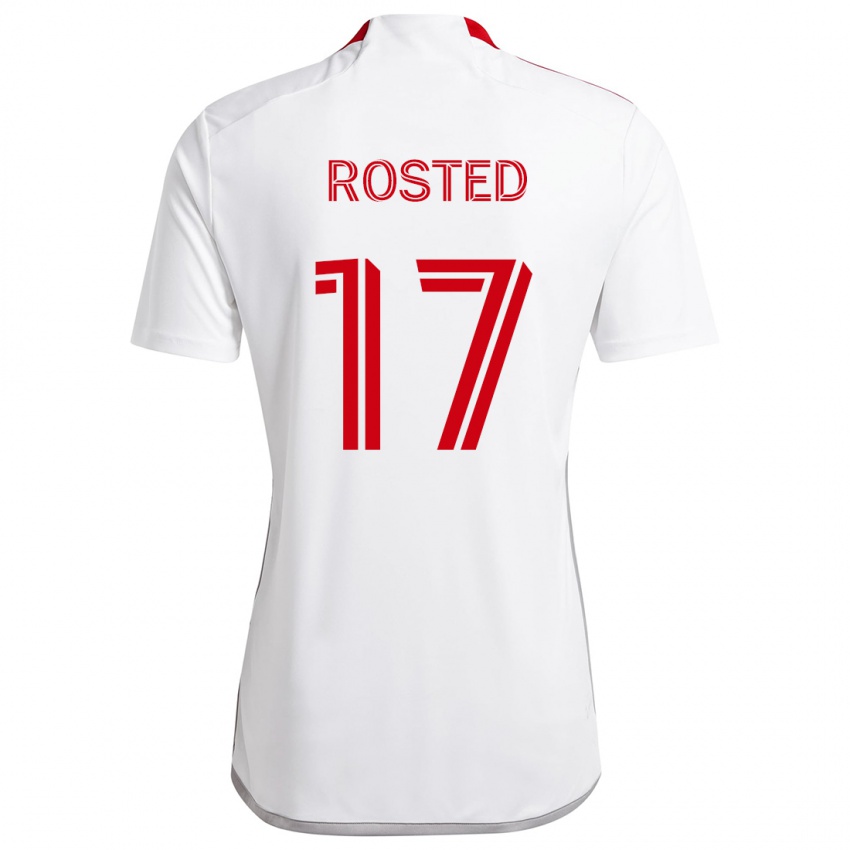 Niño Camiseta Sigurd Rosted #17 Blanco Rojo 2ª Equipación 2024/25 La Camisa Argentina