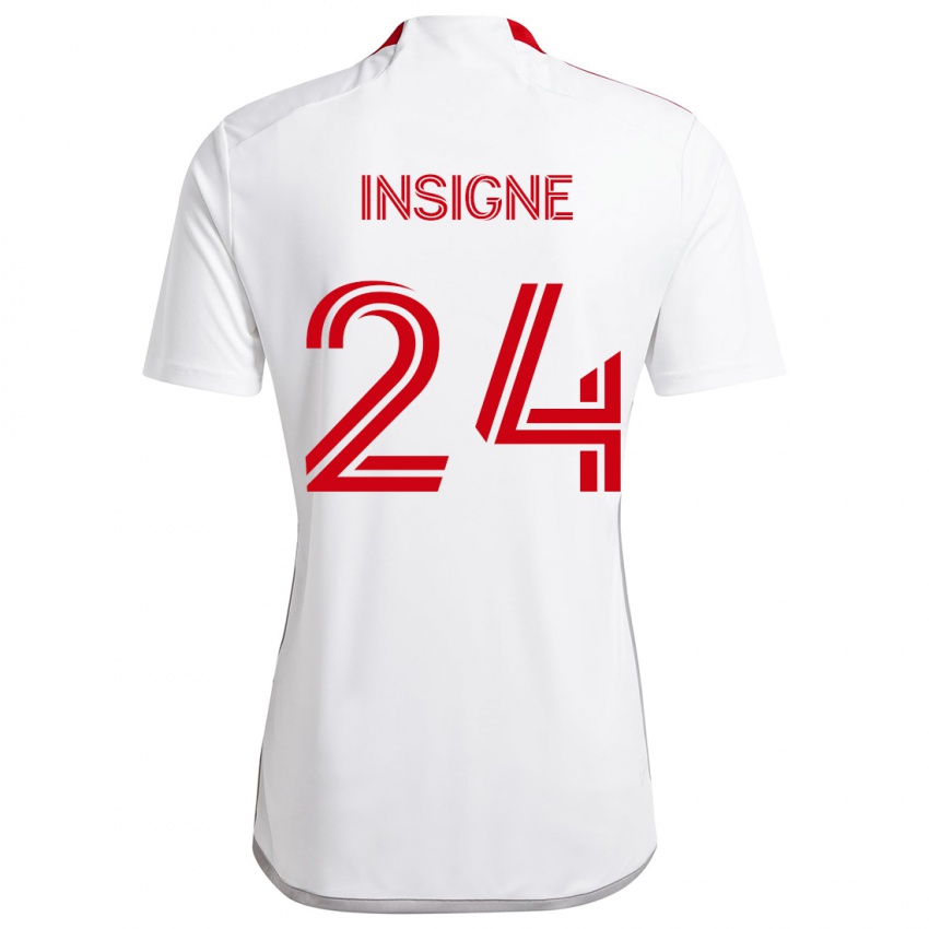 Niño Camiseta Lorenzo Insigne #24 Blanco Rojo 2ª Equipación 2024/25 La Camisa Argentina