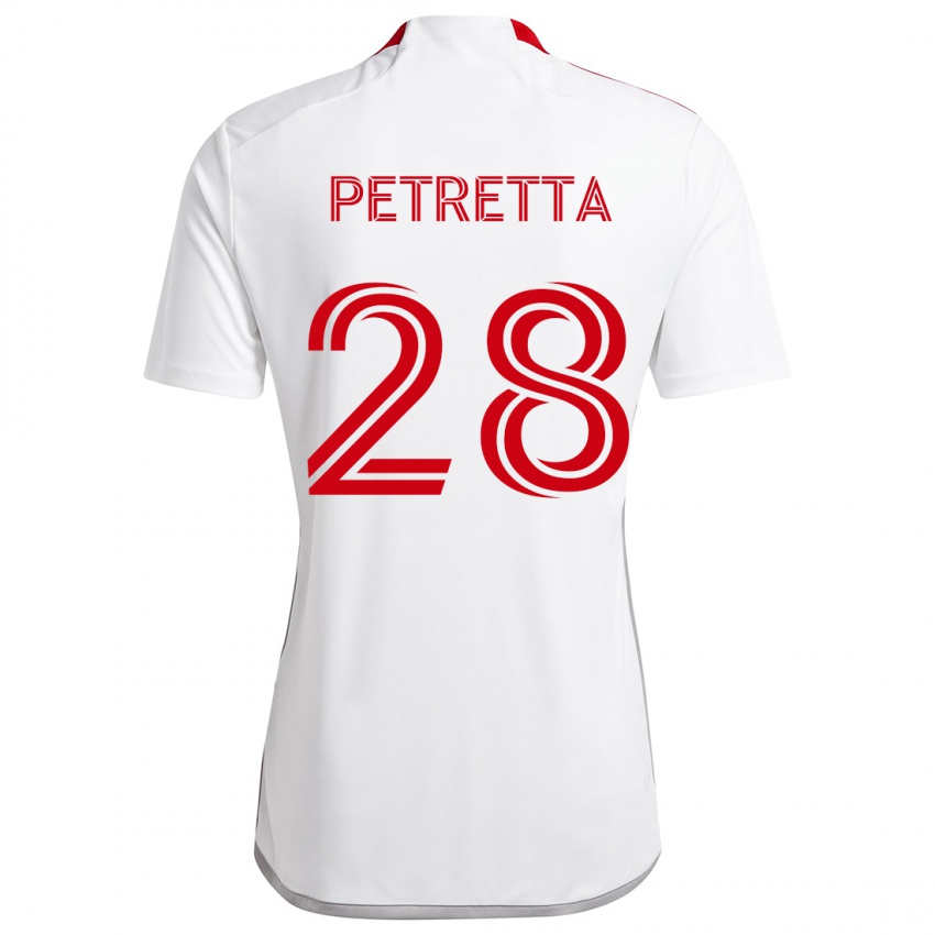 Niño Camiseta Raoul Petretta #28 Blanco Rojo 2ª Equipación 2024/25 La Camisa Argentina