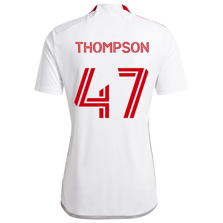 Niño Camiseta Kosi Thompson #47 Blanco Rojo 2ª Equipación 2024/25 La Camisa Argentina