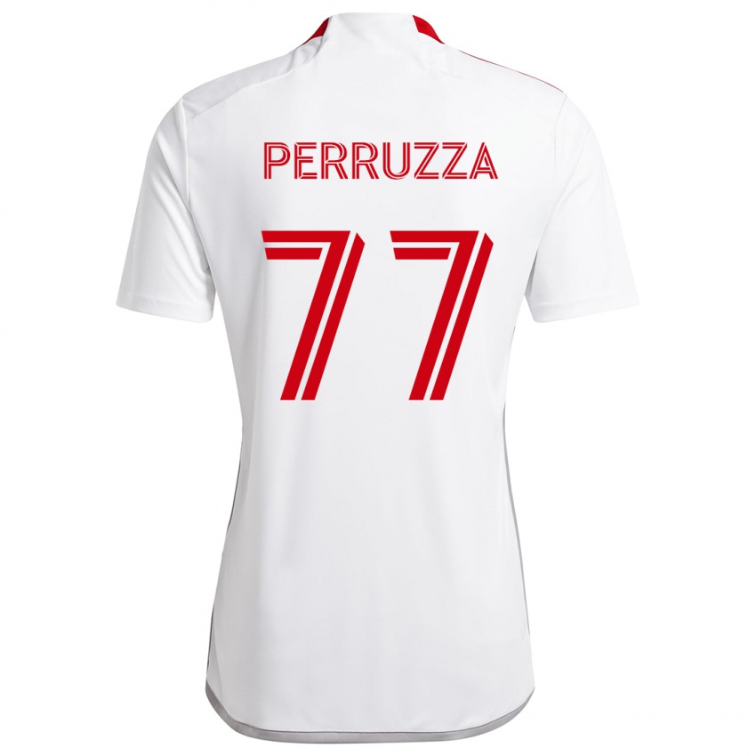 Niño Camiseta Jordan Perruzza #77 Blanco Rojo 2ª Equipación 2024/25 La Camisa Argentina