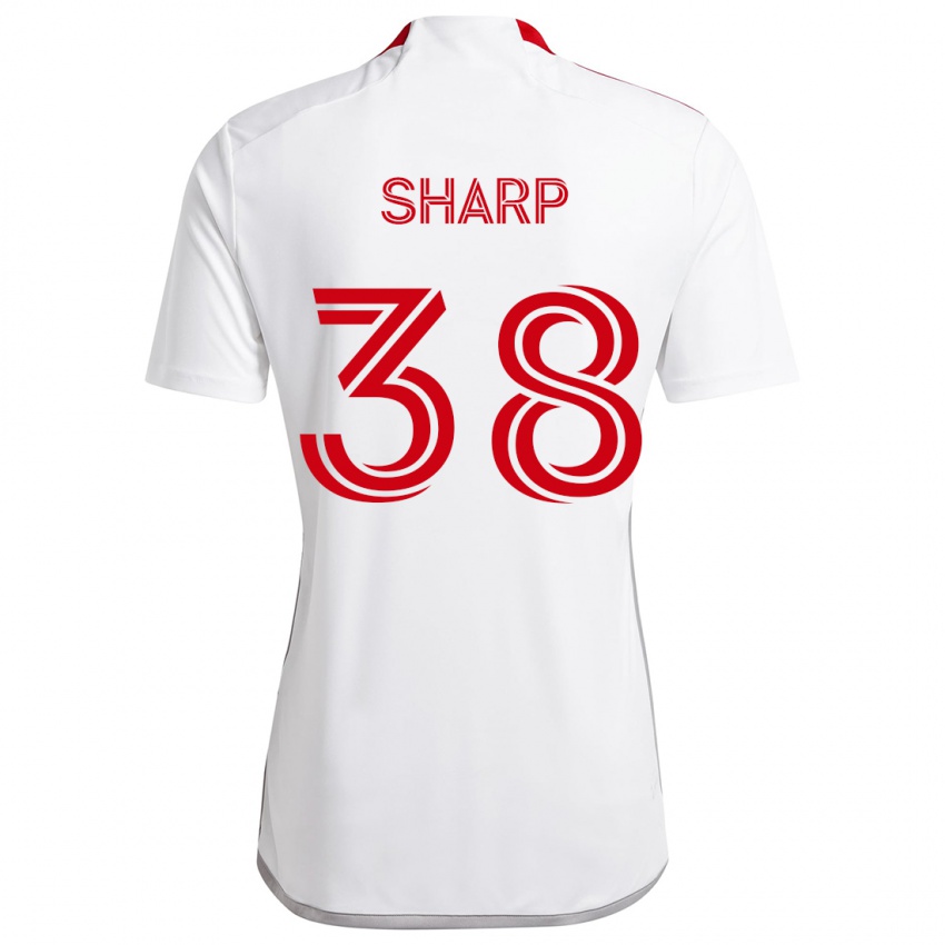 Niño Camiseta Charlie Sharp #38 Blanco Rojo 2ª Equipación 2024/25 La Camisa Argentina