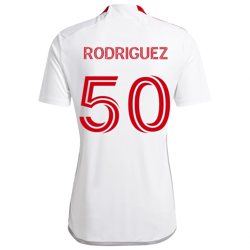 Niño Camiseta Abraham Rodriguez #50 Blanco Rojo 2ª Equipación 2024/25 La Camisa Argentina