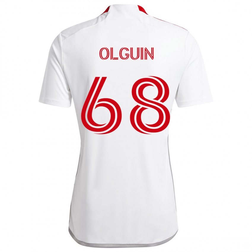 Niño Camiseta Lucas Olguin #68 Blanco Rojo 2ª Equipación 2024/25 La Camisa Argentina