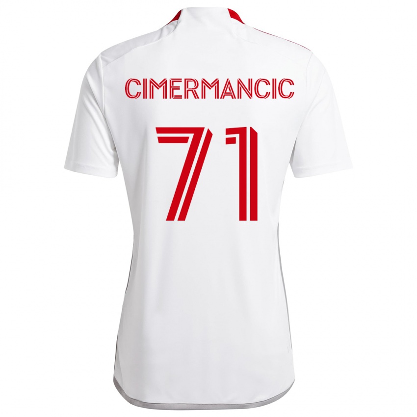 Niño Camiseta Markus Cimermancic #71 Blanco Rojo 2ª Equipación 2024/25 La Camisa Argentina