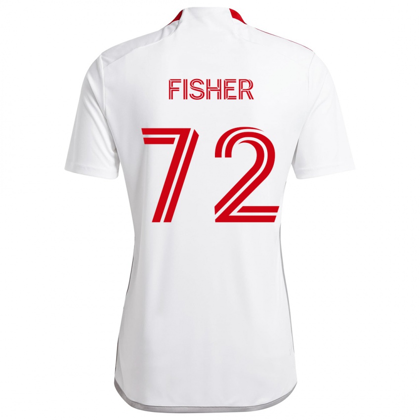 Niño Camiseta Mark Fisher #72 Blanco Rojo 2ª Equipación 2024/25 La Camisa Argentina