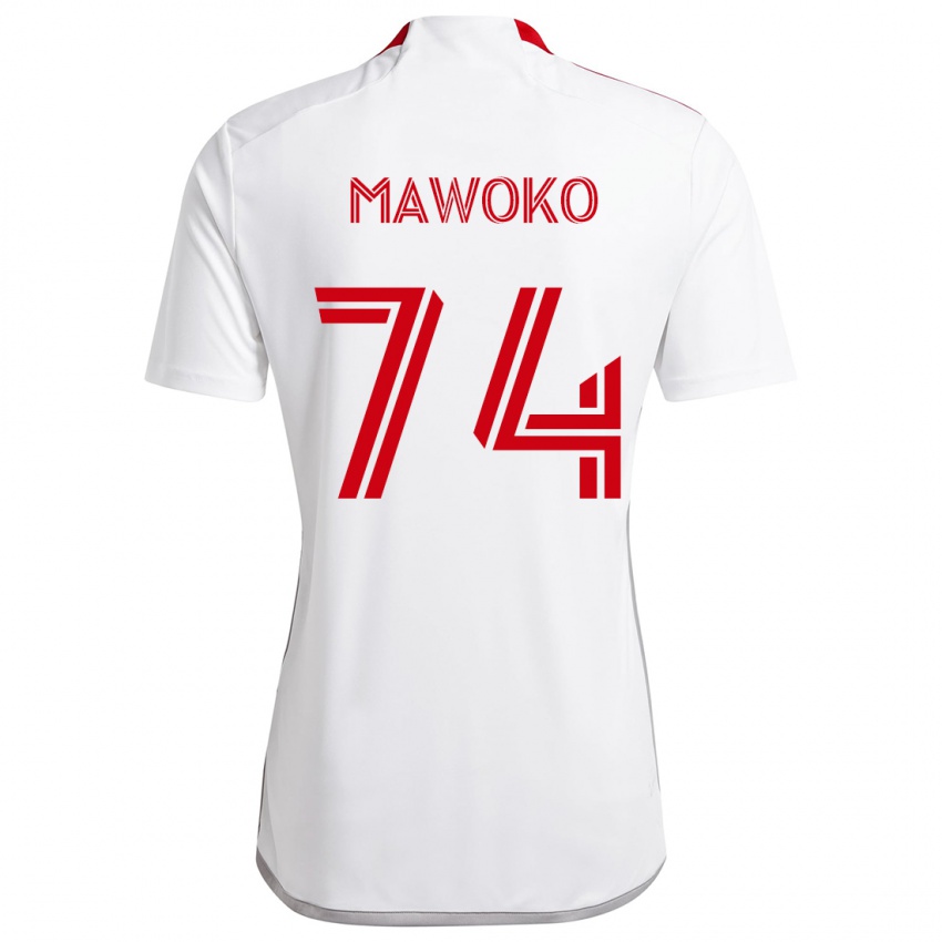 Niño Camiseta Kundai Mawoko #74 Blanco Rojo 2ª Equipación 2024/25 La Camisa Argentina