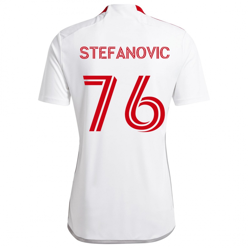 Niño Camiseta Lazar Stefanovic #76 Blanco Rojo 2ª Equipación 2024/25 La Camisa Argentina