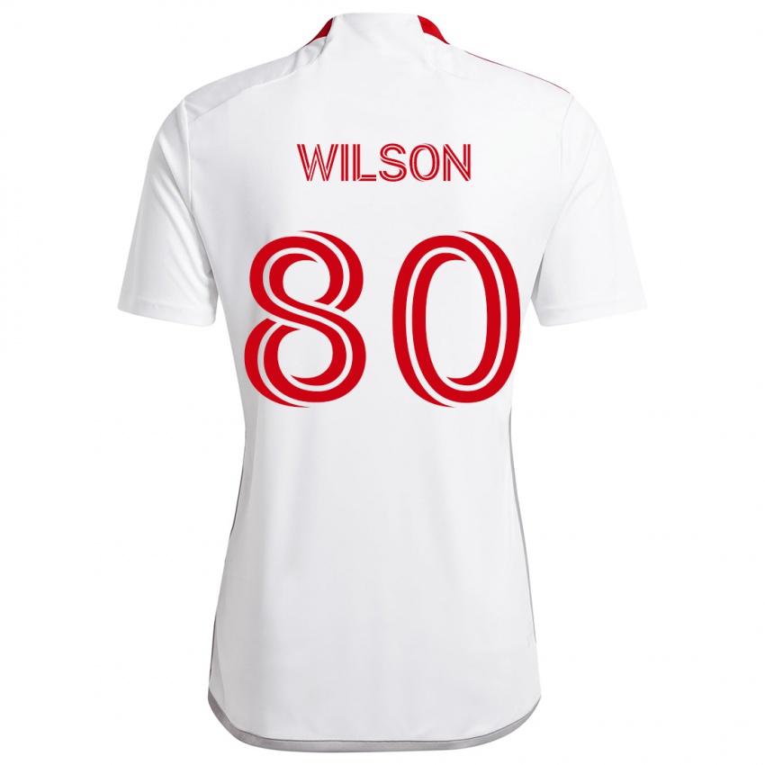 Niño Camiseta Shafique Wilson #80 Blanco Rojo 2ª Equipación 2024/25 La Camisa Argentina