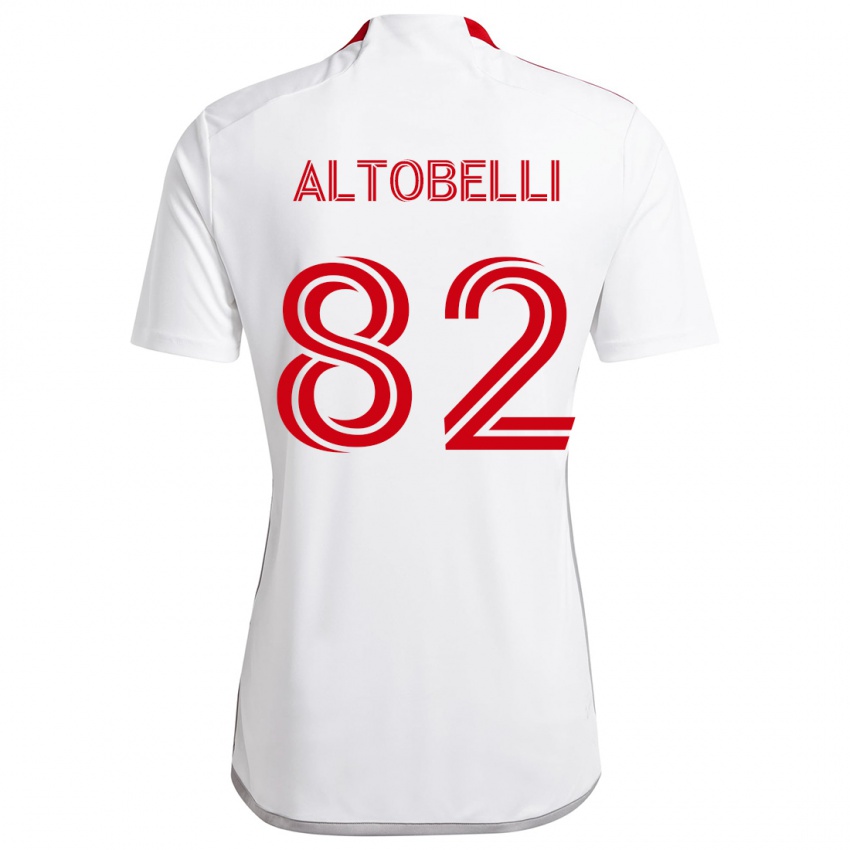 Niño Camiseta Julian Altobelli #82 Blanco Rojo 2ª Equipación 2024/25 La Camisa Argentina