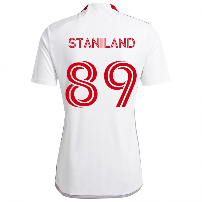 Niño Camiseta Charlie Staniland #89 Blanco Rojo 2ª Equipación 2024/25 La Camisa Argentina