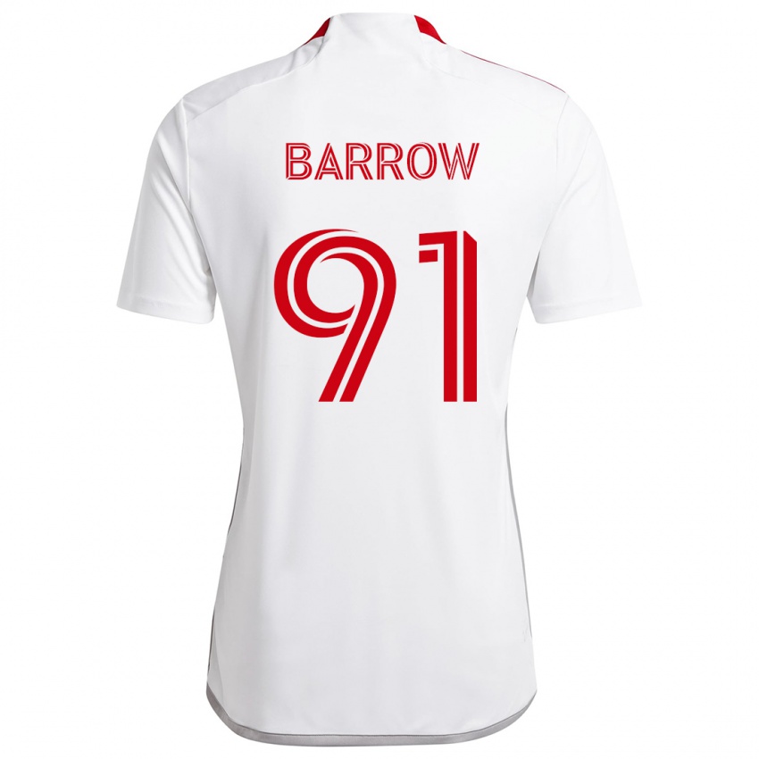 Niño Camiseta Dékwon Barrow #91 Blanco Rojo 2ª Equipación 2024/25 La Camisa Argentina