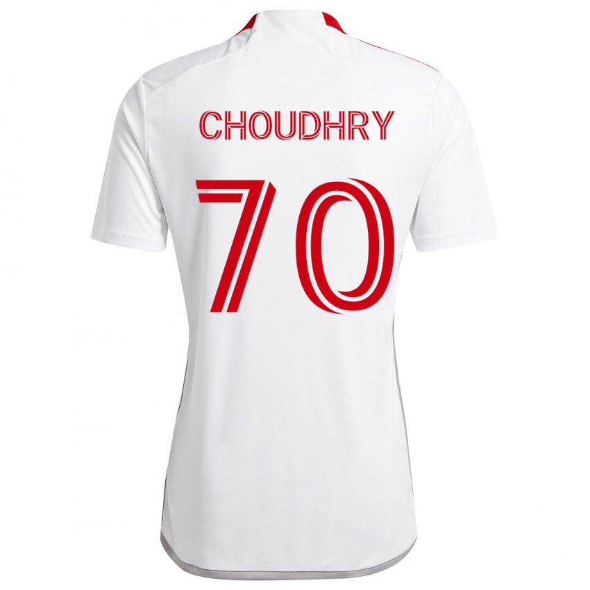 Niño Camiseta Benjamin Choudhry #70 Blanco Rojo 2ª Equipación 2024/25 La Camisa Argentina