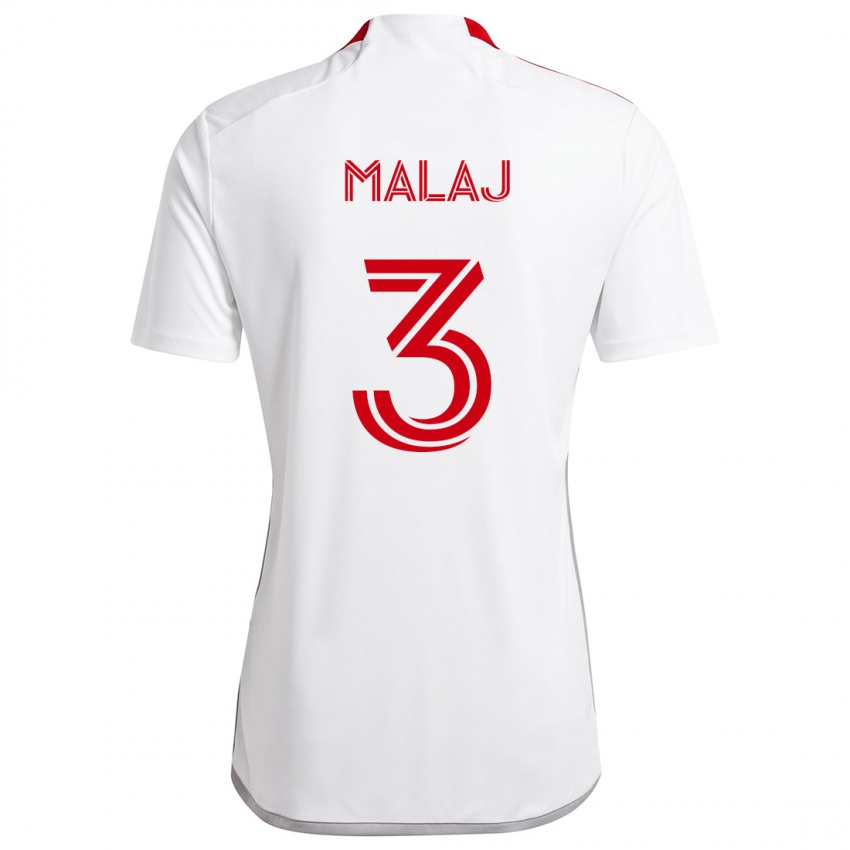 Niño Camiseta Albert Malaj #3 Blanco Rojo 2ª Equipación 2024/25 La Camisa Argentina