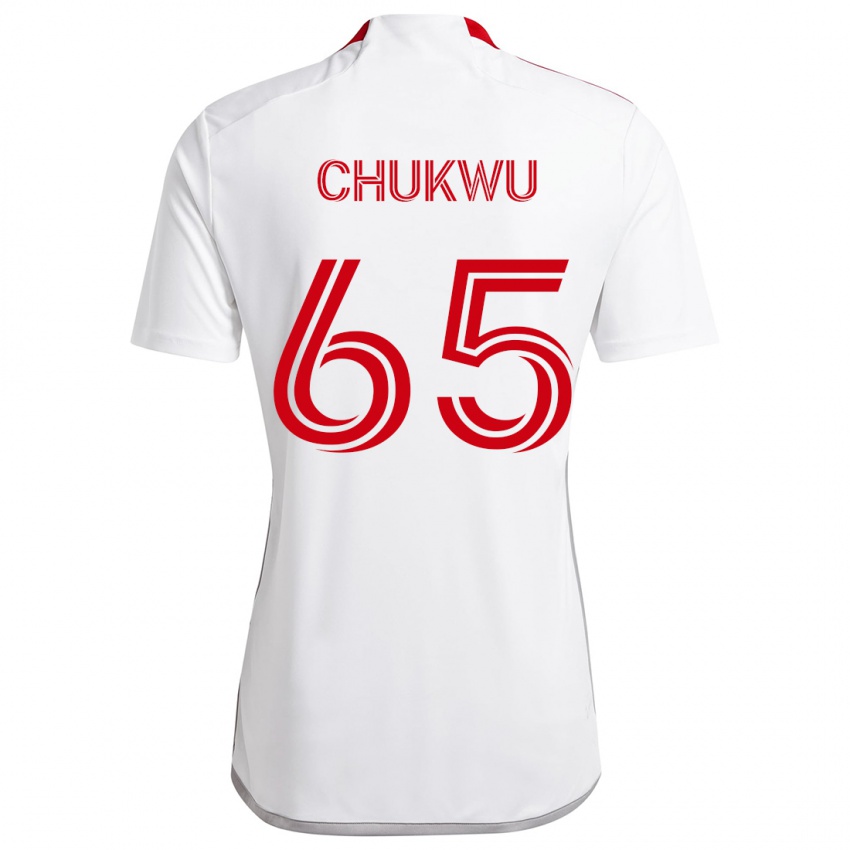 Niño Camiseta Joses Chukwu #65 Blanco Rojo 2ª Equipación 2024/25 La Camisa Argentina