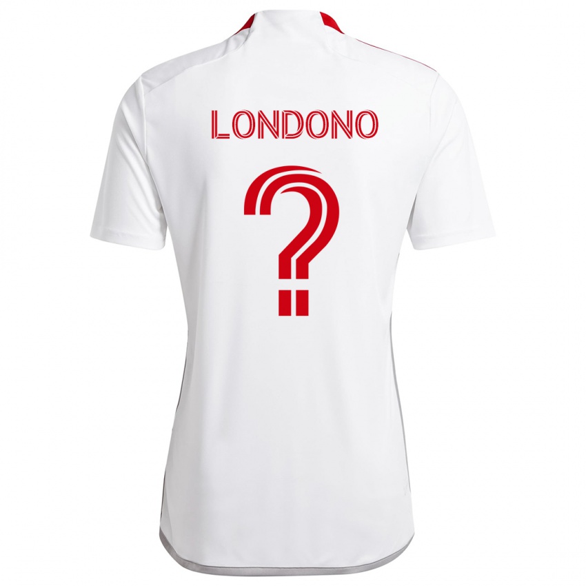 Niño Camiseta Tyler Londono #0 Blanco Rojo 2ª Equipación 2024/25 La Camisa Argentina