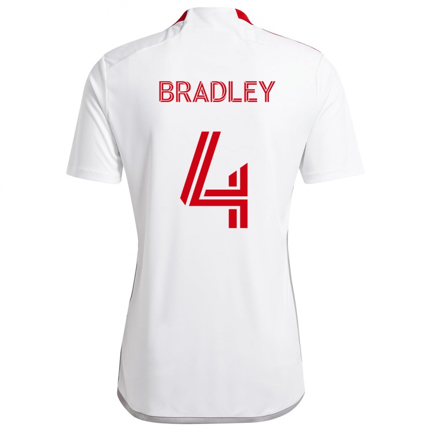 Niño Camiseta Michael Bradley #4 Blanco Rojo 2ª Equipación 2024/25 La Camisa Argentina