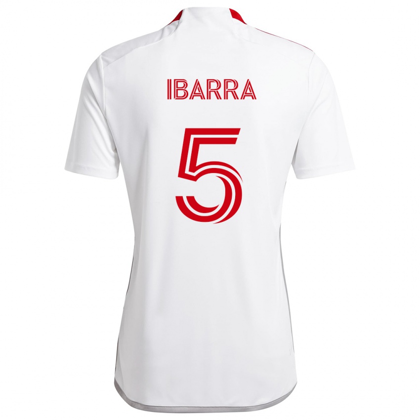 Niño Camiseta Franco Ibarra #5 Blanco Rojo 2ª Equipación 2024/25 La Camisa Argentina