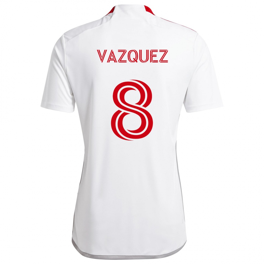 Niño Camiseta Víctor Vázquez #8 Blanco Rojo 2ª Equipación 2024/25 La Camisa Argentina